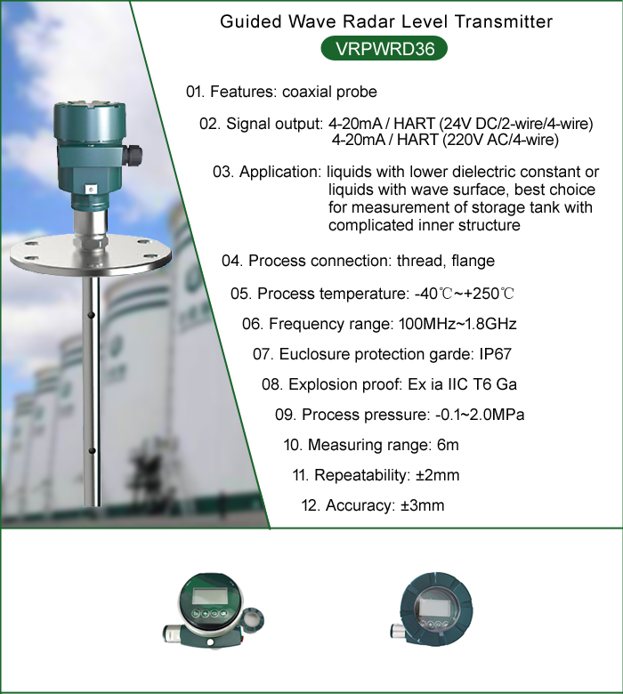 Guided Waves Radar Level Gauge with Coaxial Probe